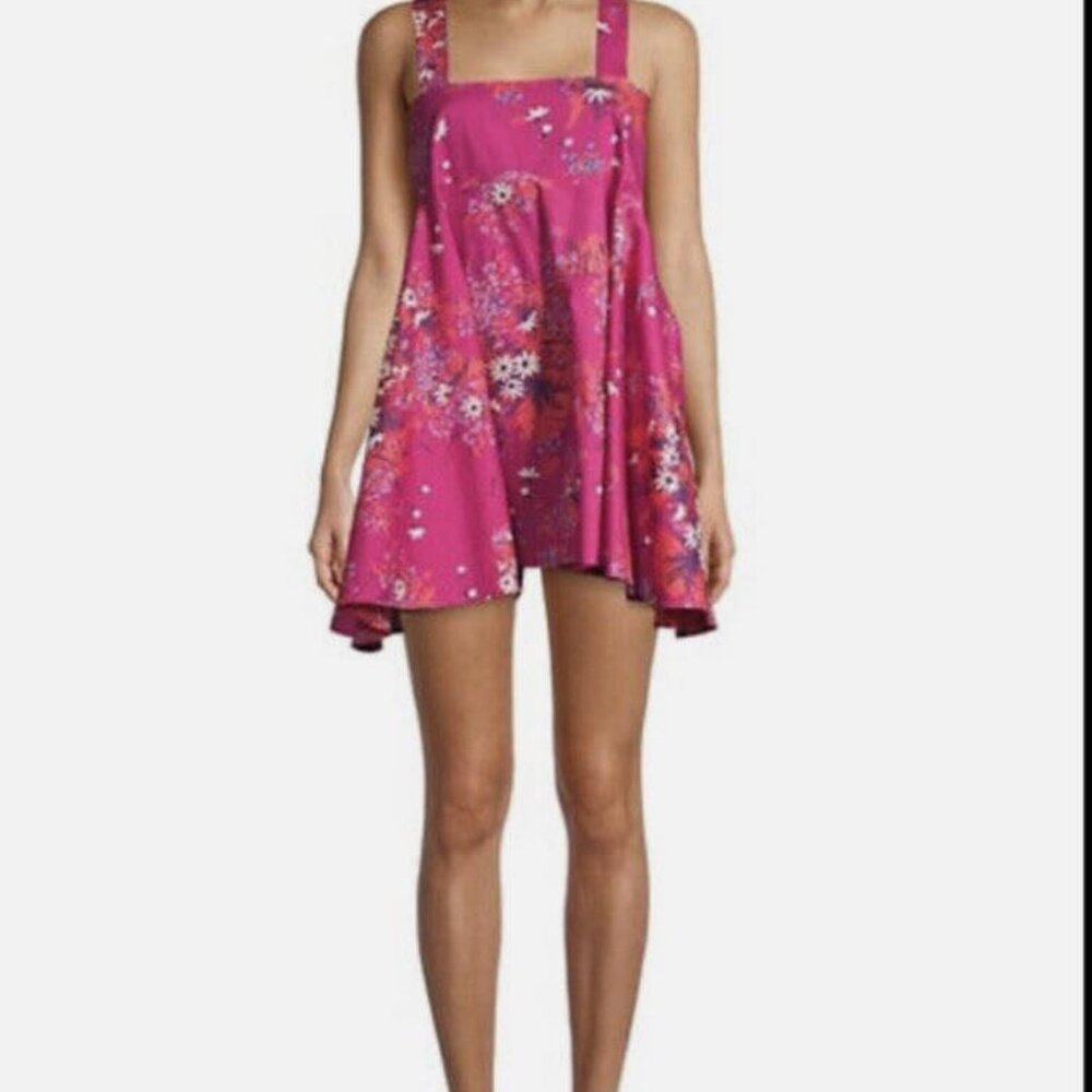 Free People Fuschia Floral Dress - Picture 2 of 5